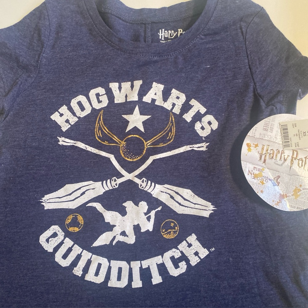 Harry Potter girls navy Blue Quidditch T-Shirt Sz XS NWT